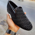 Men's Suede Black Pearl Loafers(Mexican Handmade Loafers)
