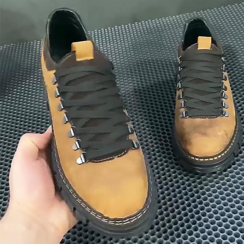 Khaki Suede Lace-Up Derby Shoes
