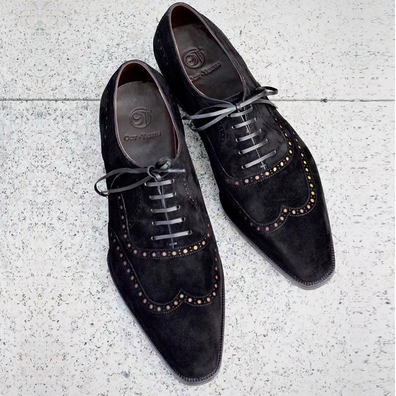 Suede Brogue Formal Men's Shoes