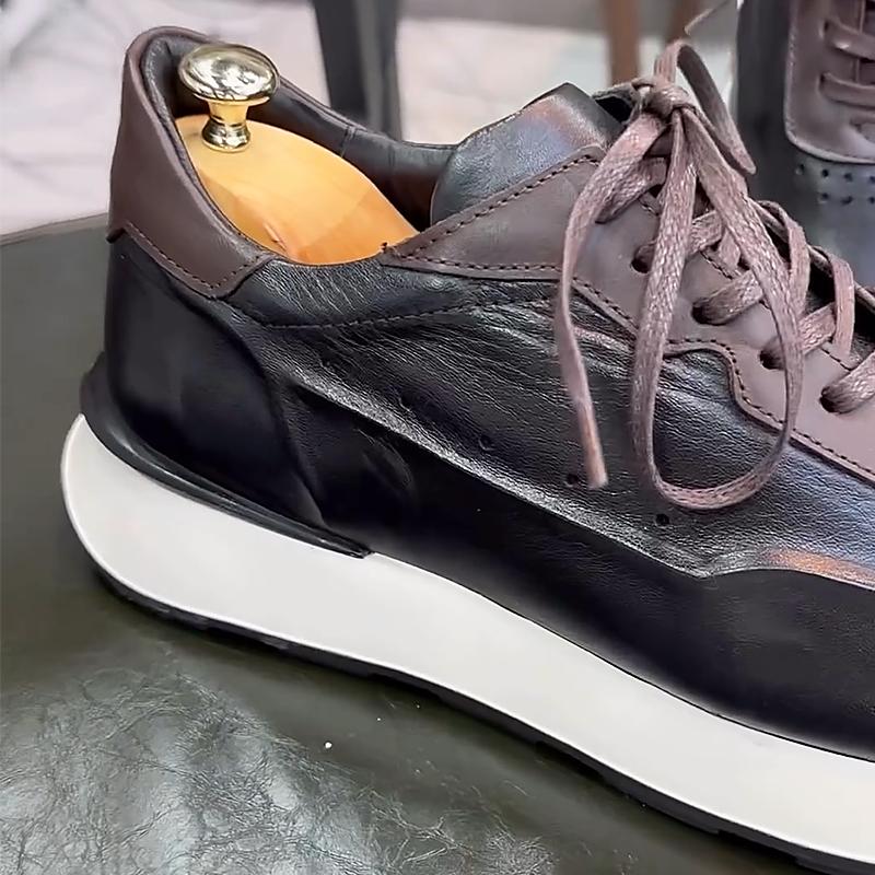 Mens Vintage Leather Sneakers