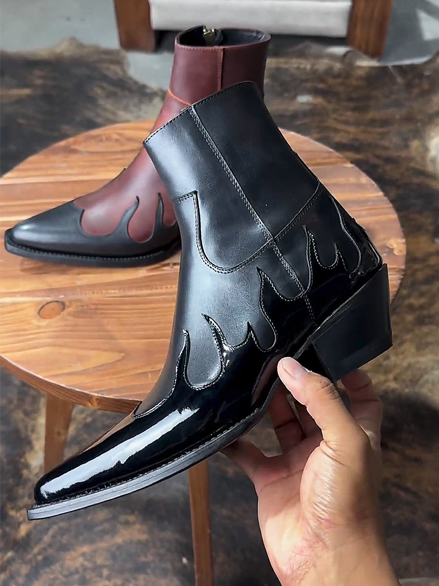 Men's Flame Leather Boots
