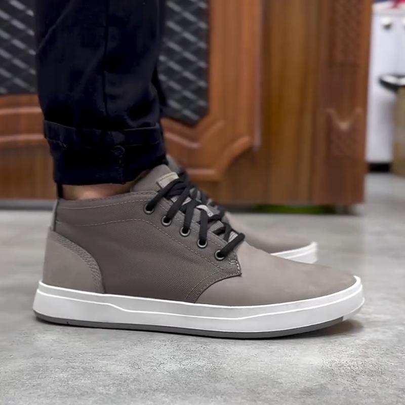Canvas Patchwork Leather Men's Flat Casual Shoes