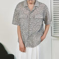 Men's Stripe Pattern Thin Short Sleeve Shirt
