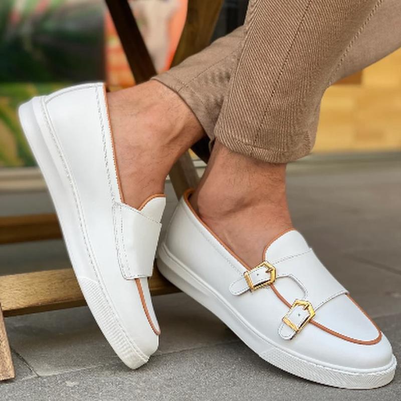 White Casual Monk Strap Eva Sole Shoes