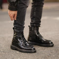 Crocodile Print Men's Martin Leather Boots
