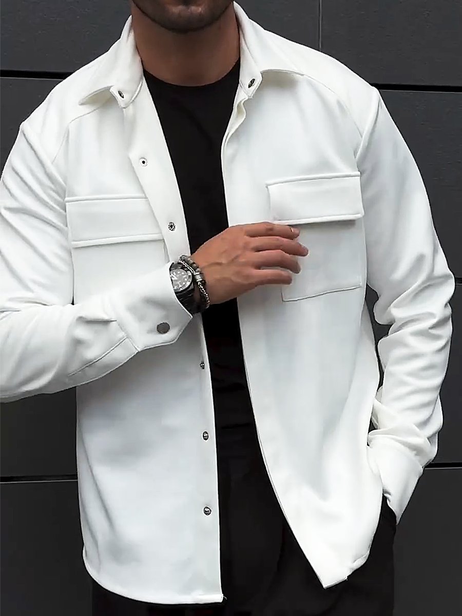 Men's Simple Cotton Shirt Jacket