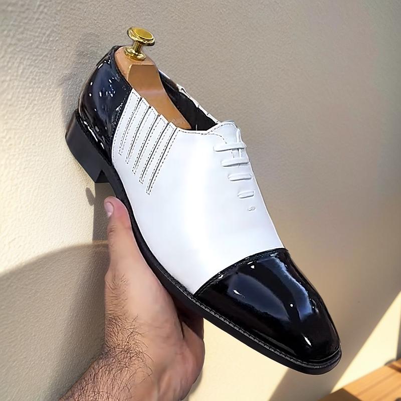 Men's Colorblock Derby Leather Shoes