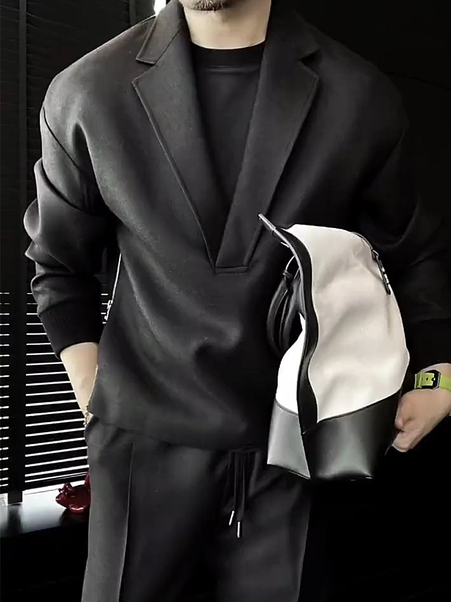 Side Double Zipper Lapel Top