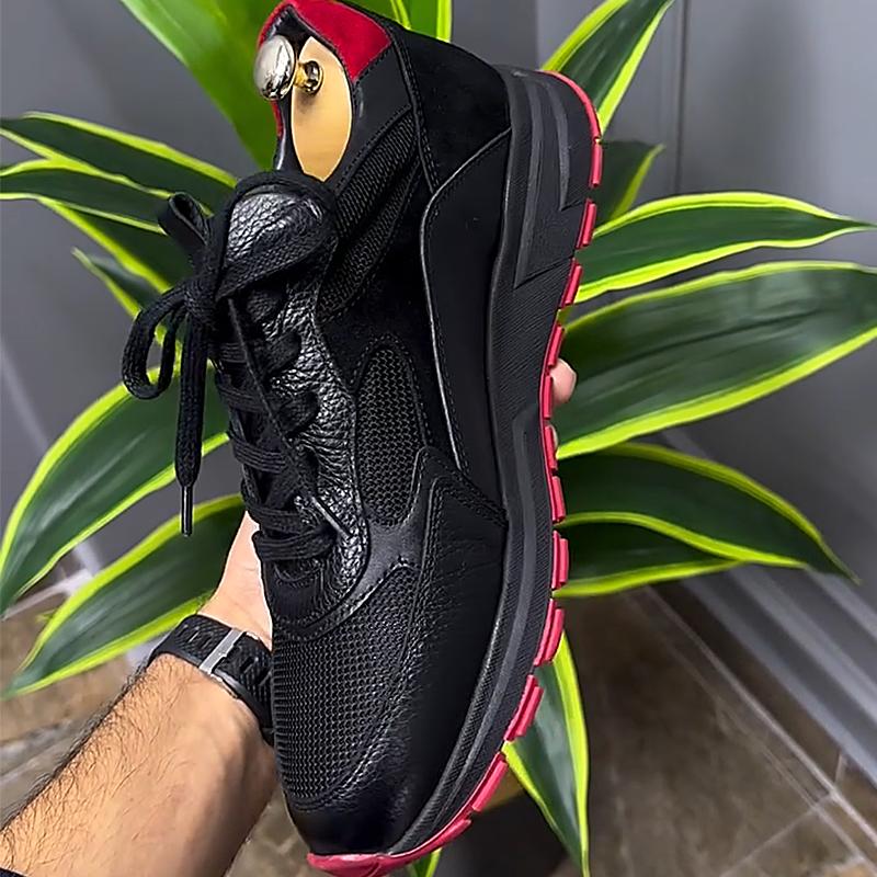 Men's Mesh Patchwork Leather Sneakers