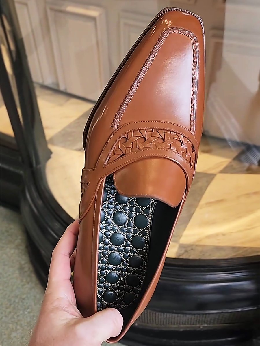 Saddle Strap Braided Men's Loafer