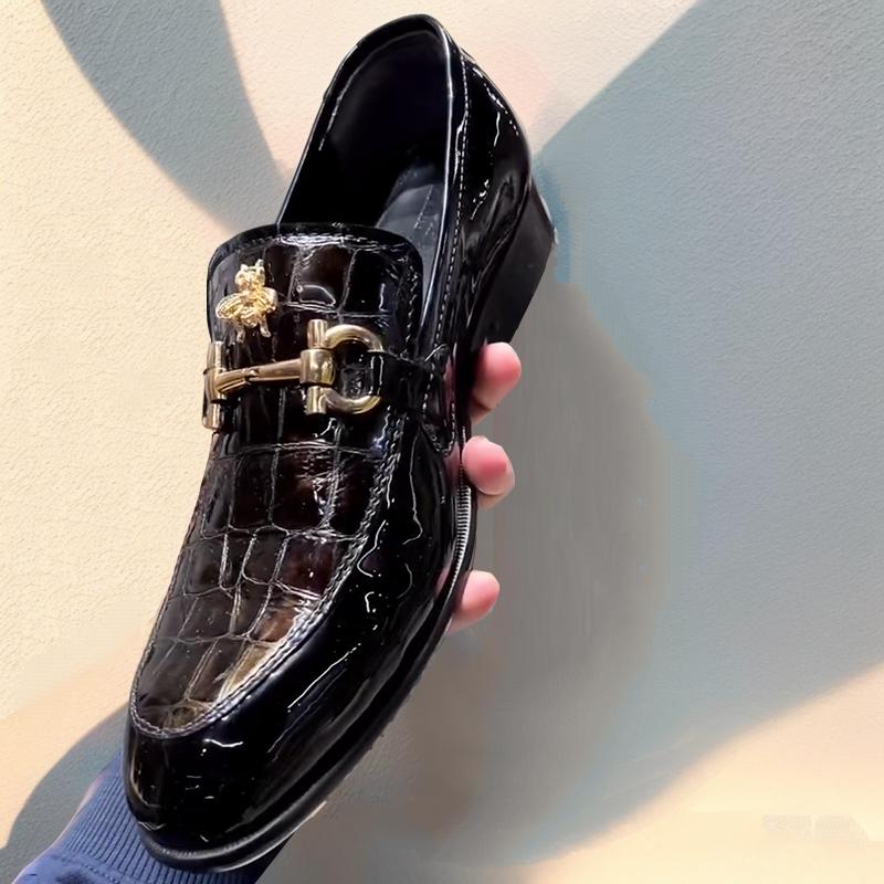 Crocodile Patent Leather Men's Loafers
