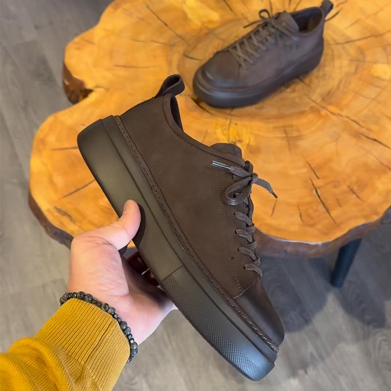 Men's Suede Round Toe Board Shoes