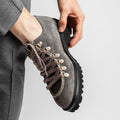 Suede Round Toe Thick Sole Men's Derby Shoes