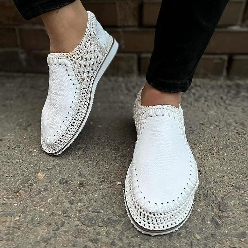 Men's Leather Knit Soft Sole Sandal
