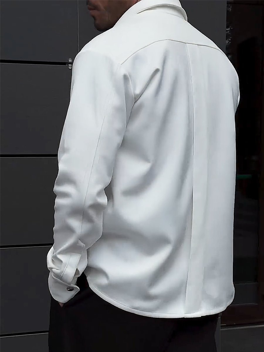 Men's Simple Cotton Shirt Jacket