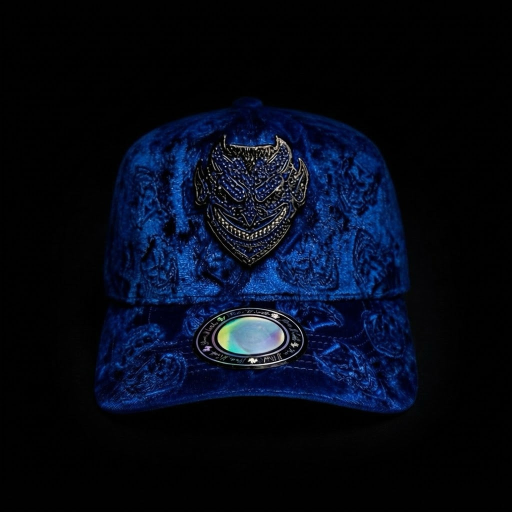 Blue Velvet Demon Monogram Cap