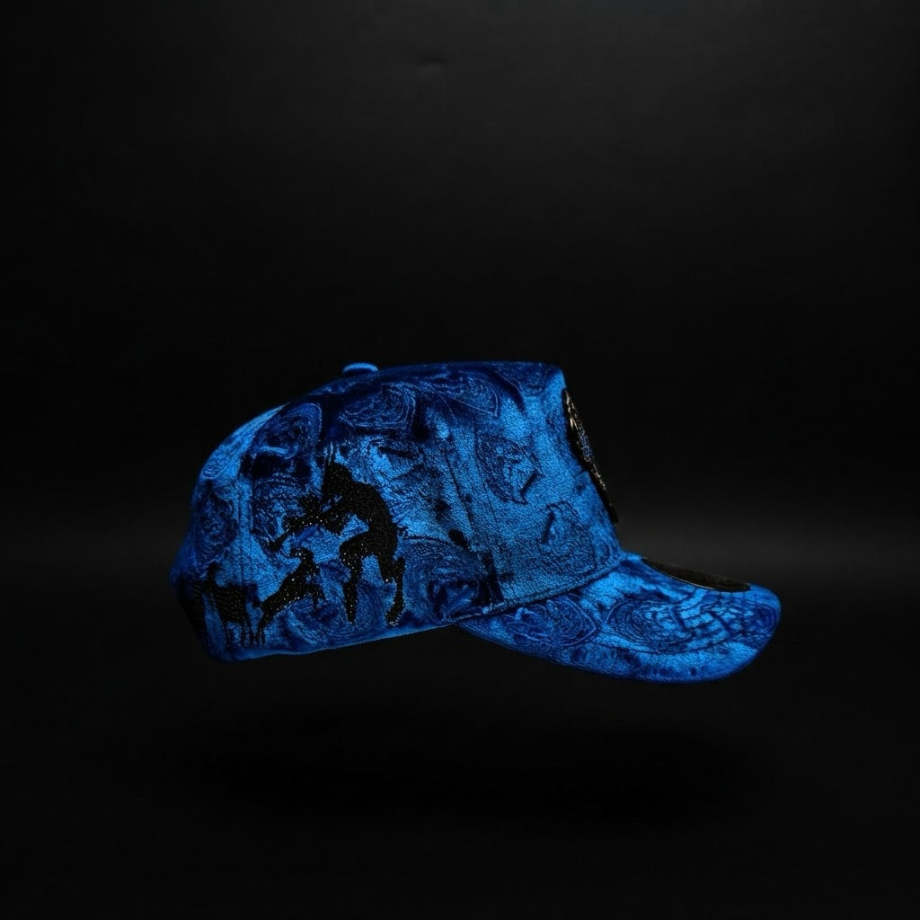 Blue Velvet Demon Monogram Cap
